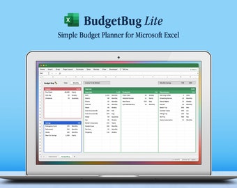 BudgetBug Lite: Excel Budget Planner, Personal Finance Tracker