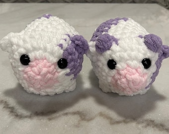 Lavender And Strawberry Crochet Mini Cows