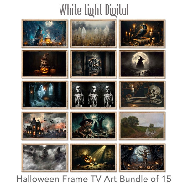 Samsung Frame Tv Art Halloween Bundle of 15 Halloween Frame Tv Art Set Vintage Halloween Decor Spooky Discounted Halloween Set 10066