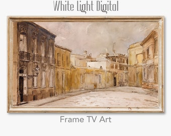 Vintage Architectural Sketch Frame TV Download, Neutral Minimalist Wall Art, Architecture Drawing Digtal Download 10072