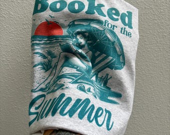 I’m Booked For Summer Girl Reading Beach Shirt Crewneck