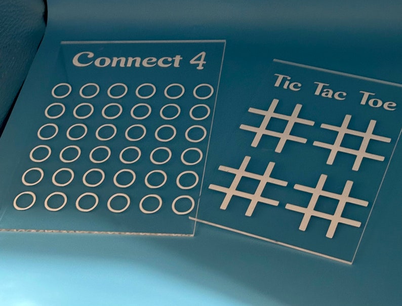 Custom Acrylic Dry Erase Board Games, Tic Tac Toe, Connect 4, Dot to
