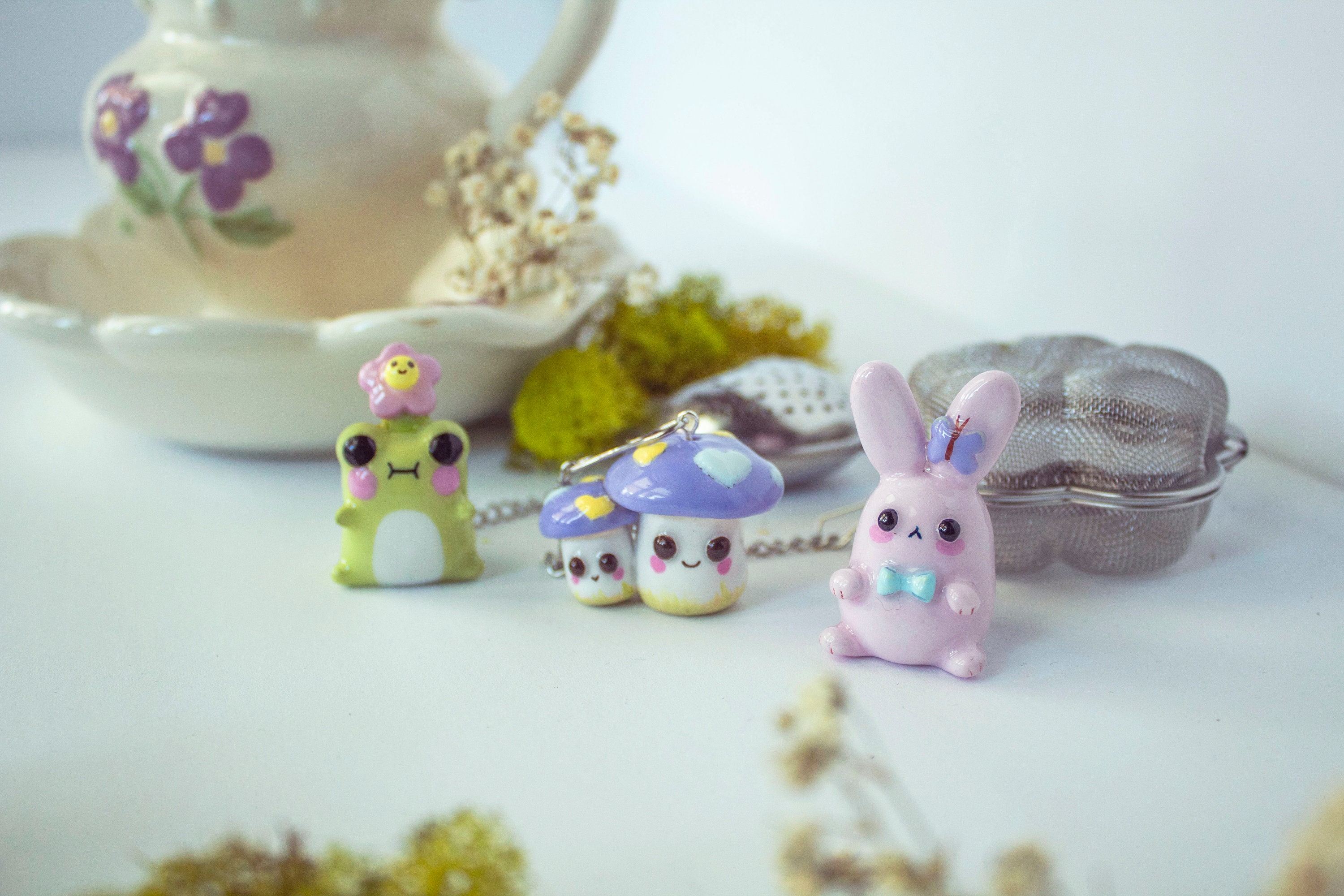 Nature-Inspired Silicone Tea Infusers: Frog, Daisy, Mushroom, Heart, Butterfly, Bunny Strainers for Loose Leaf