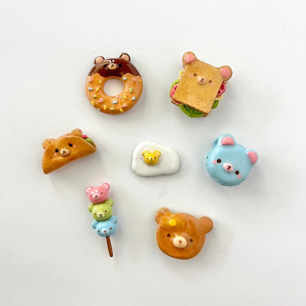 Bear Bakery Cafe Magnets - Kawaii teddy bear food magnets - Kawaii fridge magnets - Cute bear magnet -Foodie gift - Cute Stationery