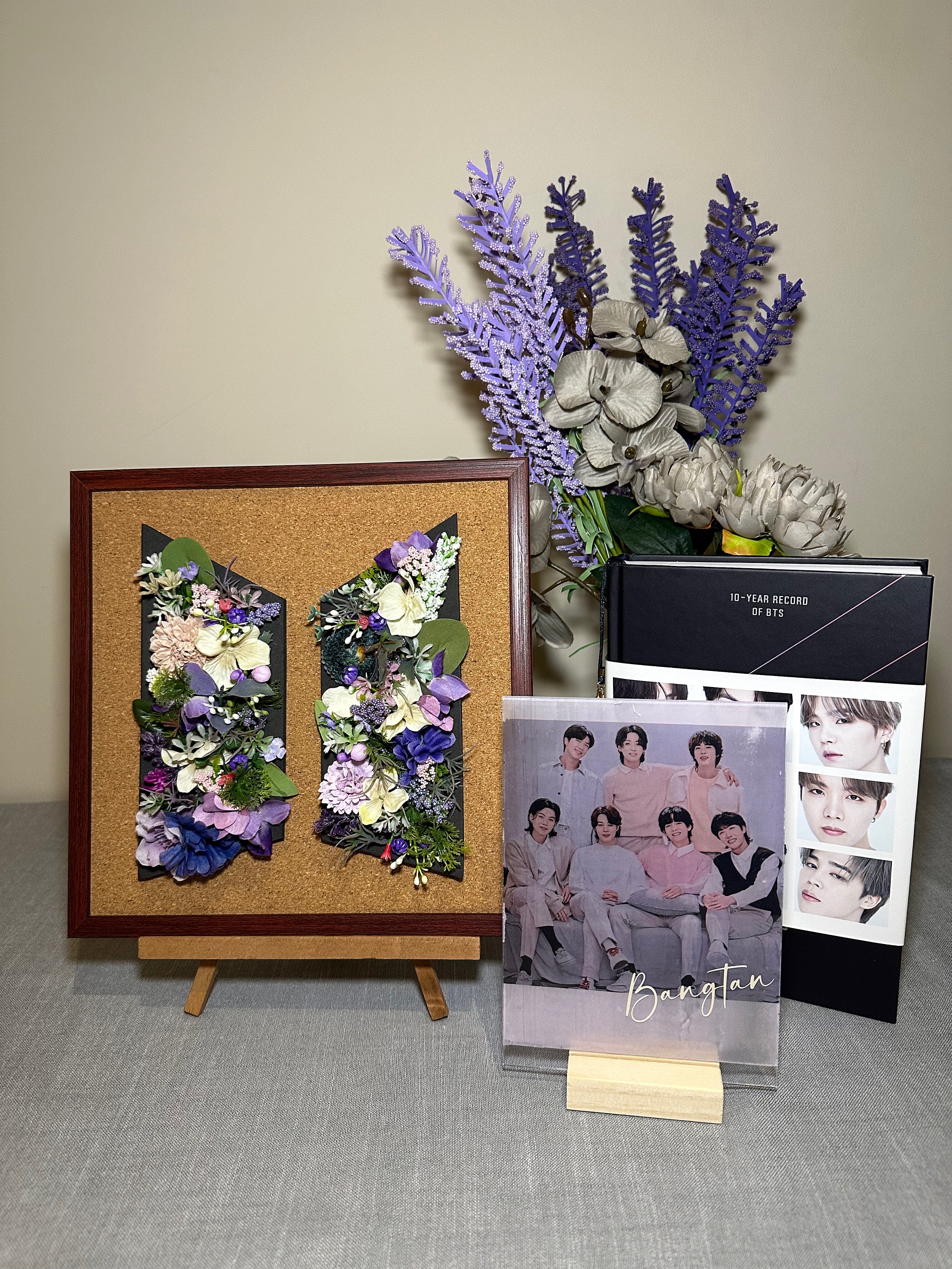 BTS Logo Flower Frame | Bts Decoration | Bts Art | Bts Merch | Bts Gift ...