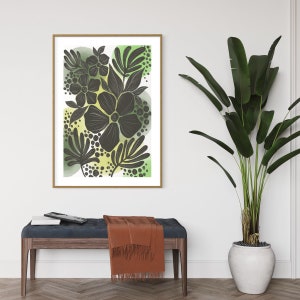Sophisticated Eye Catching Wall Art Floral Abstract Contemporary Digital Art Download