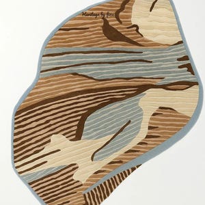 Abstract Earth- Tone Sculpture Rug-organic Modern Living Room Decor - Etsy