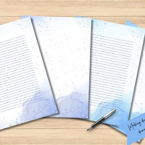 4 Mármol Estrella Púrpura Azul Imprimible Papel de Escritura Páginas de Diario A4 Carta de EE.UU. Instand Descargar Papelería Penpaling Forrado Sin Forrado Estacionario