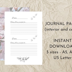 Cherry Blossom Gratitude Journal Pages, Floral Diary (Digital Download)