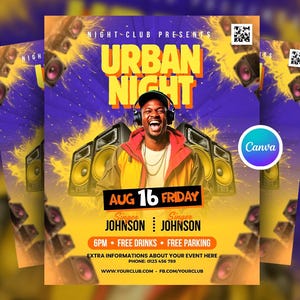 Bearbeitbare Nachtclub-Wochenendparty Canva Flyer Vorlage, DJ-Event Canva Flyer, Digitaler Club einladen, Instagram Party Post, Party Canva Design