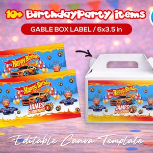 Race car themed birthday party favor bundle with printable labels and wrappers for kids’ snacks, toy car favors and party decorations. Designed for car-themed birthdays and racing-style celebrations.