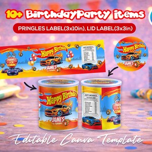 Race car themed birthday party favor bundle with printable labels and wrappers for kids’ snacks, toy car favors and party decorations. Designed for car-themed birthdays and racing-style celebrations.