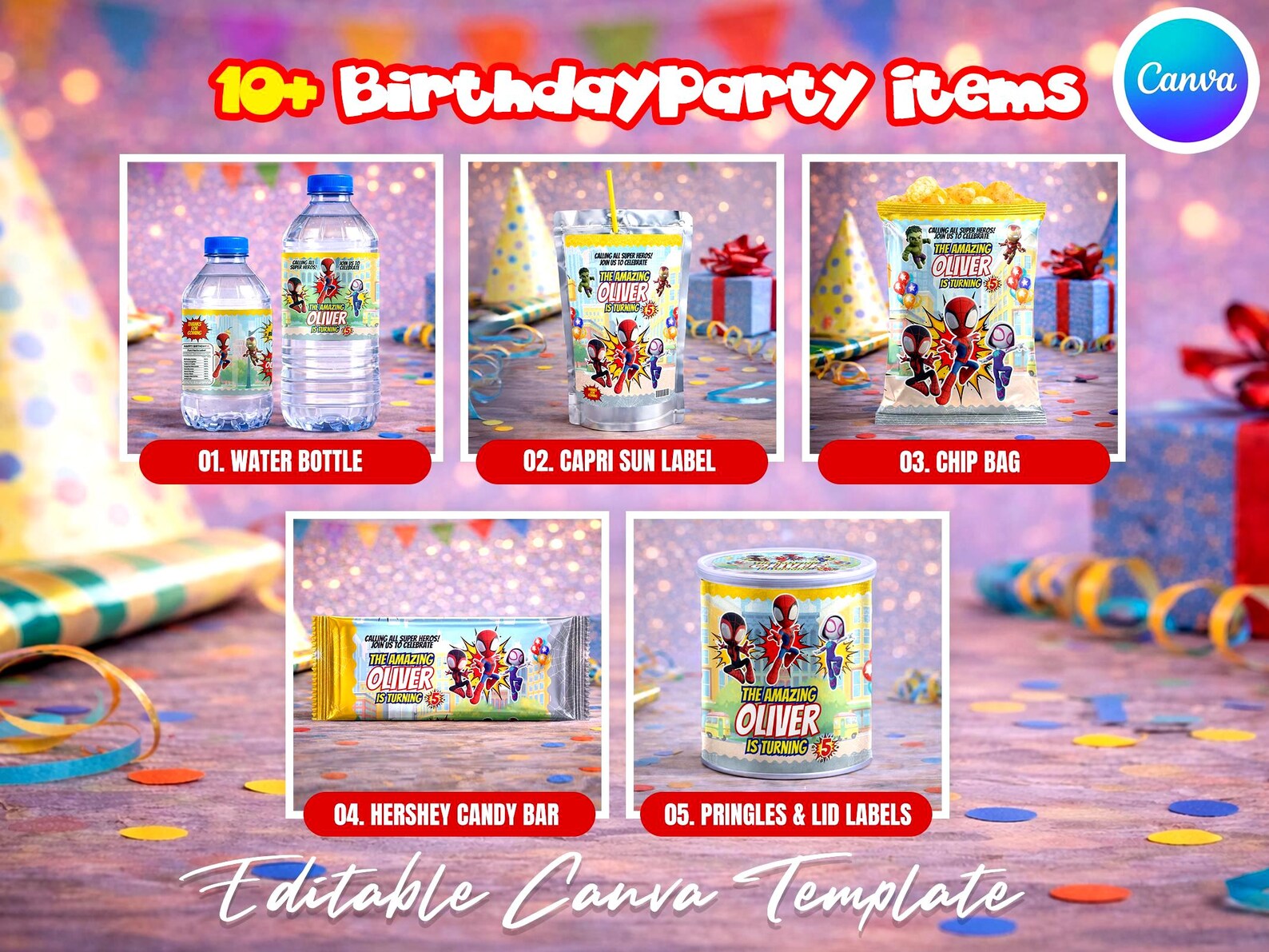 Spider Hero Superhero Party Favor Bundle, Spidey and His Amazing ...