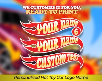 Personalized Racing Car Birthday Party Logo, Custom Speed Car Name Design, Kids Party Logo PNG Digital Download