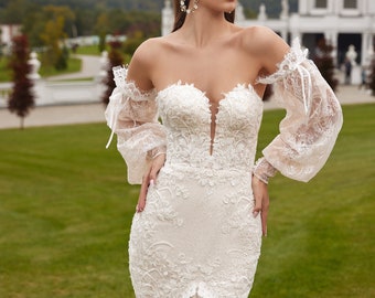 A-Line Wedding Dress V-Neckline 2023