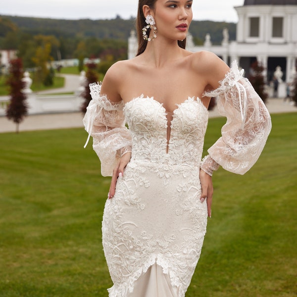 A-Line Wedding Dress V-Neckline 2023