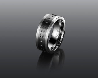 black 8mm tungsten ring