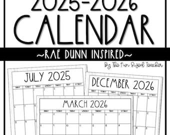 Calendario inspirado en Rae Dunn 2025-2026