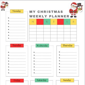 Planificación navideña, Planificador navideño, Lista diaria de tareas pendientes imprimible, Descarga instantánea, Planificador de productividad mínima, Planificador diario, Imprimible