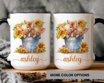 Personalized Pig Mug, Pig Lover Gift, Pig gifts, Pig mug, Gift for Mom, Gift for Farmers, Gift for Farm Girls, Farmer Pig, Animal Lover Mug