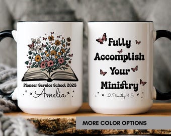 Custom Pioneer Service School Mug Pioneer Service School Gifts Flower Mug Mug for Student 2026 Gifts JW Baptism Gift JW Anniversary Gifts