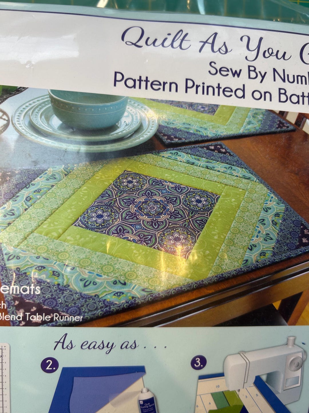 June Tailor Quilt as You Go Sew by Number Pattern Printed on Batting ...