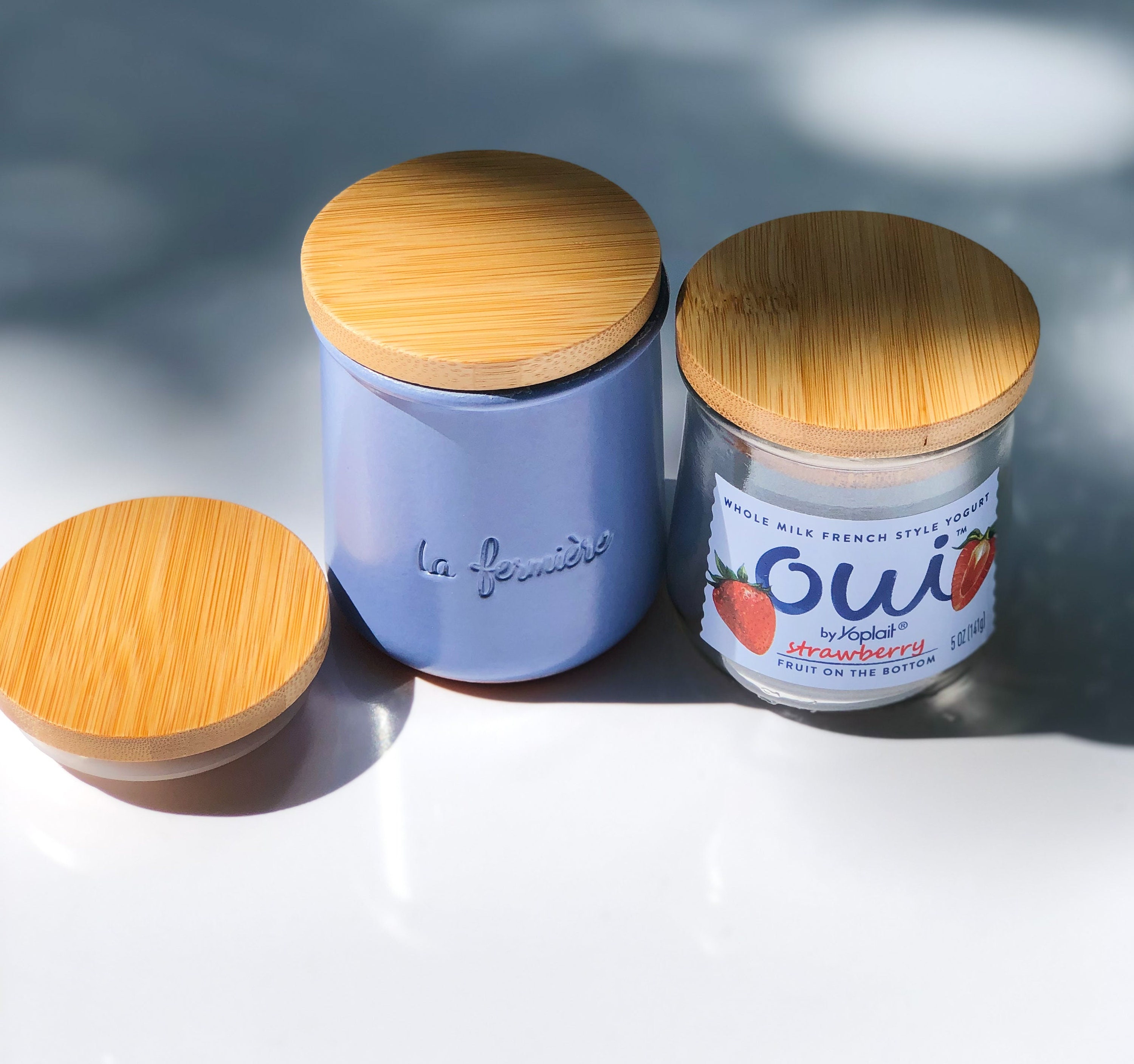 Oui Yogurt Jar Lids-12 pack Oui Lids for Yoplait Yogurt Container,Sealed  against leaks lids for oui yogurt jars Blue…