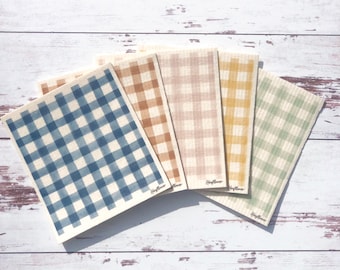 Farm Fresh Reusable Cleaning Cloths - Water Color Plaid Design (Set of 5)