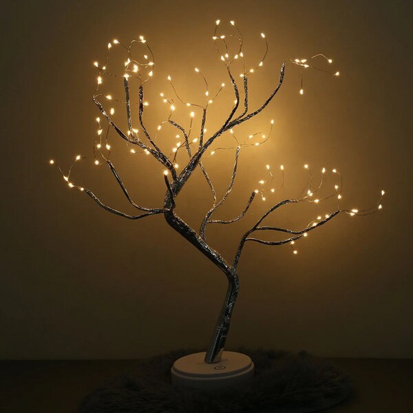 Handmade Tree Lamp: Enchanting Mini Decorative Night Light, Artisan Crafted Woodland Accent for Home Decor