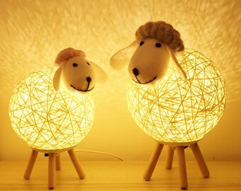 Handcrafted Sheep Lamp - Decorative Night Light - Perfect For Room Or Nursery