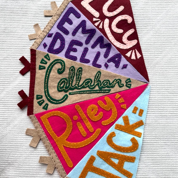 Custom Name Flag Pennant Wall Hanging