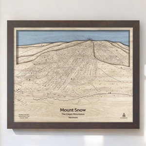 Mount Snow Vermont Ski Map | Mount Snow Wall Art, Custom Wood Ski Map, Skiing Décor, Wood Ski Sign