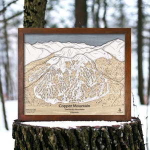 Copper Mountain, Colorado Ski Resort Trail Map | Custom Wood Ski Map, Layered Wood Art, Engraved Map, Ski Decor