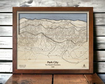 Park City Utah Ski Map  | Custom Wooden Ski Resort Map, Skiing Wall Art, Cabin Decor, Gift for Skiers