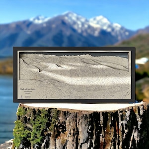Vail, CO, carte des pistes de ski | Art de montagne en bois de 32 x 16 po., décoration de maison de ski, décoration de ski, cadeaux ski, snowboarders