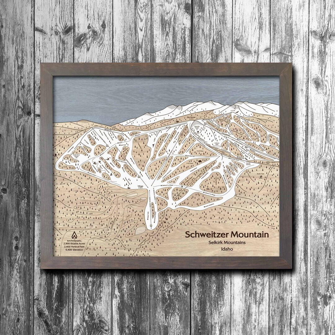 3D Schweitzer ID Ski Trail Map Wooden Ski Slope Art - Etsy