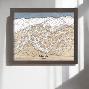 Telluride Ski Map, 3D Wood Ski Map