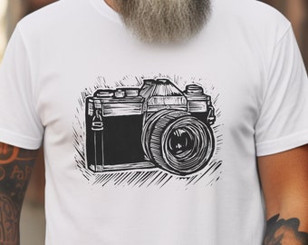 Photographer Tee, camera tshirt, gift for photographer, photographer gift, photography shirt, trendy tshirt, vintage camera, block print tee
