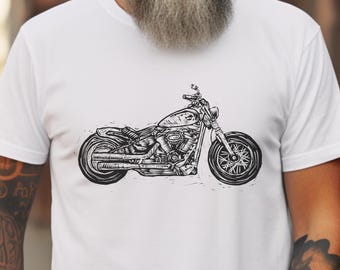 Motorcycle Road Trip Unisex Tee, Biker Hand Drawn Print, biker Gift, Adventure Shirt, Vintage Motorcycle Tee, road trip, summer tee
