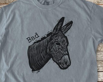 Bad ass Donkey Graphic T-Shirt, Funny Casual Tee, donkey Lover Gift, Perfect for Birthdays and Parties, Unique Unisex Shirt