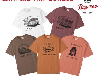 Outdoor Adventure Family Camping Bundle T-shirt, Camp Tees Collection, Nature Lover Gift, Camping Trip Apparel, Unisex Camping Shirt