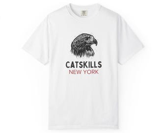Catskills New York Red Tail Hawk T-Shirt, Unisex Tee, Nature Lover Gift, Birdwatcher Shirt, Wildlife Graphic Tee, Outdoor Adventure Apparel