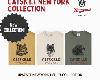 Catskills Wildlife T-Shirt – Fox, Great Horned Owl, Red-Tailed Hawk | Hand-Drawn Nature Tee | Upstate NY Animal Shirt, comfort colors1717