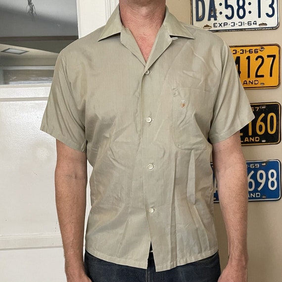 VTG Vintage Penneys Towncraft 14 Sm Loop Collar Button Down Shirt 