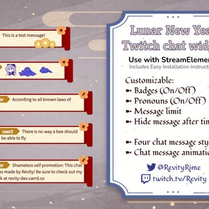 Lunar New Year Chat Widget for Twitch | Animated Elegant Chat for Twitch Streamers | StreamElements OBS Widget
