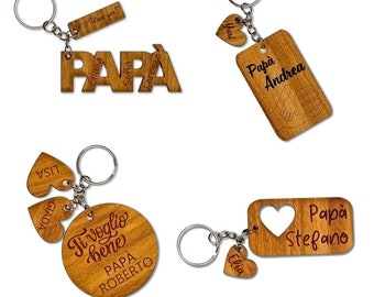 Wooden key ring for Father's Day