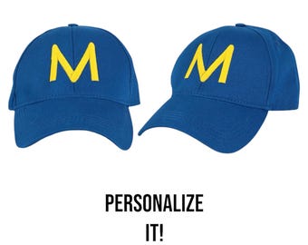 Personalized Cap - Custom Embroidered Initials, Blue Cap, Embroidered Initials, Cap with Initials, Customized Cap, Baseball Cap, Custom Gift