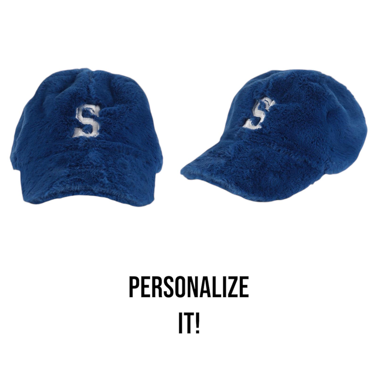 Personalized Shaggy Beige Cap - Custom Embroidered Initials