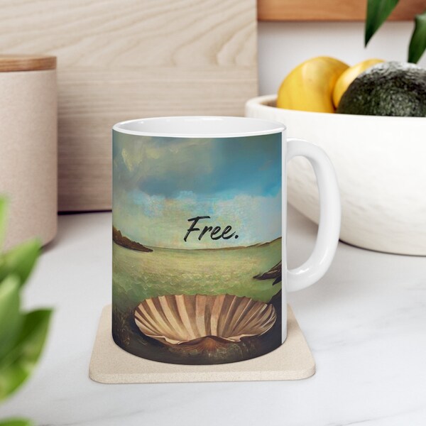 Free Venus - Quote Print, 11oz Ceramic Mug, Coffee Mug, festa della mamma, festa per papà, regalo per anniversario.