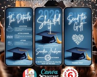 Animated Graduation Invitation, Class of 2026 (Digital Download)